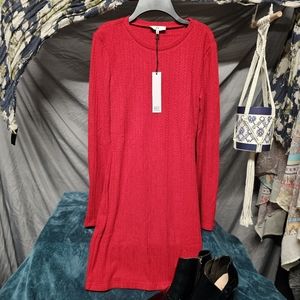 🆕 NSR Red Bodycon Sweater Dress sz M